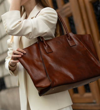Woman In White Tote