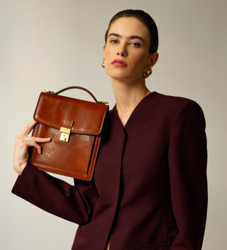 Walden Briefcase - Cognac